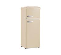SEVERIN Réfrigérateur Congélateur 2 portes, Pose libre, Largeur 55 cm, 206L Veggibox incluse, Rétro, Crème, RKG 8933