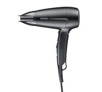 Severin Seche cheveux de voyage, Sèche cheveux avec poignée pliable et concentrateur amovible, double intensité : 110/220 V, sèche-cheveux compact 1 600 W, Noir, HT 0159