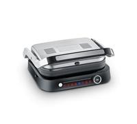 SEVERIN SEVINI PRO Multi-gril viande 7 programmes automatiques, Gril électrique multifonction pour légumes, steaks et paninis, Gril viande avec plaques antiadhésives, 1 800 W, Inox/Noir, KG 2395