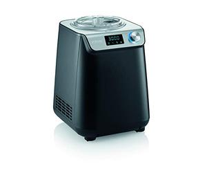 SEVERIN Sorbetière 2-en-1 Compacte 135 W, Sorbetière électrique et yaourtière d'une capacité 1,2 L, Machine à glace avec livre de recettes, noir, EZ 7407