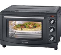 Severin TO 2068 Mini-four avec réglage manuel de la température, fonction minuteur, filaire, avec broche, Fonction chaleur tournante, avec pierre à pizza 20 l