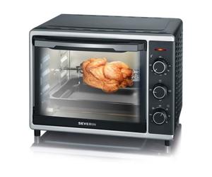 SEVERIN TO2056 - Mini four - 30 L - 1600 W - Chaleur tournante - Noir et argent