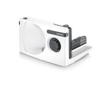 SEVERIN Trancheuse universelle 100 W, Trancheuse électrique pour découpe fine comme épaisse, Trancheuse à jambon, pain, fromage, avec lame en inox amovible, AS 3912, Blanc