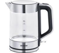 Severin WK 3420 Bouilloire filaire verre, acier inoxydable (brossé), noir