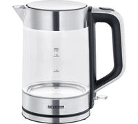 Severin WK 3420 Bouilloire filaire verre, acier inoxydable (brossé), noir