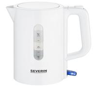 SEVERIN bouilloire de voyage sans BPA 1 100 W, Petite bouilloire d’une capacité de 0,5 L, Bouilloire électrique livrée avec 2 tasses et 2 cuillères, Blanc, WK 3462