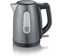 Severin WK 9540 Bouilloire 2200 W 1 L, système central-Cordless, grande ouverture du couvercle, filtre anti-calcaire amovible, acier inoxydable, gris/métallique/noir. Noir G