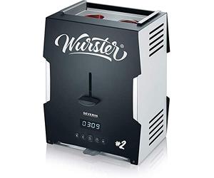 Severin WT 5005 Wurker, env. 2000 W, rapide et facile de préparation de deux saucisses rondes marron grills sur simple pression d'un bouton en seulement 5 minutes, plastique, noir brossé.