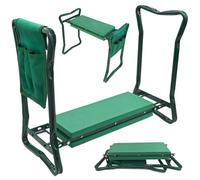 SEVERNO Agenouilloir de jardin pliant et tabouret de jardin 3 en 1, design compact, dimensions : 60 x 27 x 49 cm, Vert