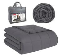SEVERNO Home Couverture lestée 150 x 200 cm, 6,8 kg, couverture lourde, couverture sensorielle, couverture apaisante avec perles de verre, sac de transport inclus, gris