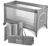 SEVERNO Lits de bébé, Lits de Voyage, lit d'appoint, lit de Voyage pour Enfants, Parc, pour bébés et Enfants de la Naissance jusqu'à 15 kg, Pliable Compact, roulettes et Sac de Transport, Gris Honey