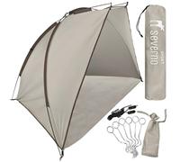 SEVERNO Tente de plage Gran Canaria, 220 x 120 x 120 cm, protection solaire et coupe-vent, légère, avec sac de transport, grise