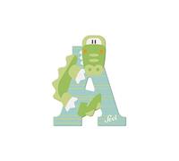 Sevi 83001 Tier Holzbuchstaben 10 cm, A-lligator, Türbuchstaben für das Kinderzimmer, ABC und Tiere lernen mit Holzspielzeug, handdekoriert mit 12 Farben, Deko oder Lernspielzeug für Kinder, Bunt