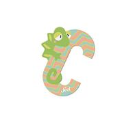 Sevi 83003 C-Chameleon, Porte Chameleon, ABC Wooden, Jouet éducatif pour Enfants à partir de 3 Ans Lettres Animaux Assorties, Rose/Vert, Petit