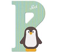 Sevi 83016 Lettre P pingouin multicolore env. 10 x 7,5 cm