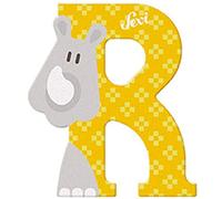 Lettre en bois Animaux R comme 'Rhinocéros' 8 cm Sevi 1831 - Jouets