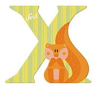 Lettre en bois Animaux X comme 'Xero (Ecureuil)' 8 cm Sevi 1831 -