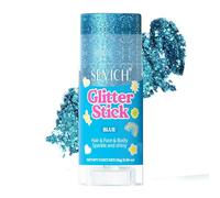 SEVICH Bâton de paillettes bleues pour le visage, le corps et les cheveux, doux pour la peau, imperméable, sans colle, facile à appliquer et à enlever, pour fêtes, festivals et maquillage 16 g