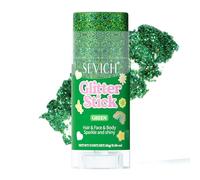 SEVICH Bâton de paillettes vertes pour le visage, le corps et les cheveux, doux pour la peau, imperméable, sans colle, facile à appliquer et à enlever, pour fêtes, festivals et maquillage 16 g
