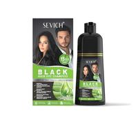Sevich Black Hair Dye Shampooing 500 ml - 15 minutes d'utilisation, essences végétales (ginseng et huile d'argan), couverture grise et soin du cuir chevelu pour tous les types de cheveux Aloe vera