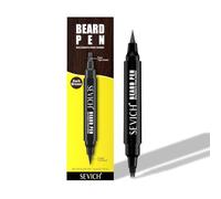 SEVICH Crayon à barbe à double extrémité, remplissage à 4 dents et pointe à | Deux extrémités, un seul outil : couvre les patchs clairsemés, dessine des bords tranchants, résistant à la transpiration