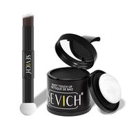 Sevich Poudre de racines 10 g avec pinceau, masque immédiatement la chute des cheveux, l'amincissement et le gris, 48 h Waterproof Root Touch up Powder, Natural Hair Shadow Toppers pour hommes, 1