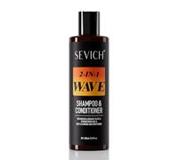 SEVICH Shampooing et après-shampoing Wave 2 en 1 pour homme noir | Formule améliorant les boucles à la biotine, au ginseng et à l'huile de ricin | Nettoyage en profondeur et hydratation | 200 ml