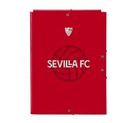 SEVILLA FC - Chemise Folio avec 3 rabats, idéal pour enfants de différents âges, confortable et polyvalent, qualité et résistance, 26 x 36,5 cm, couleur rouge, rouge, Estándar, Décontracté