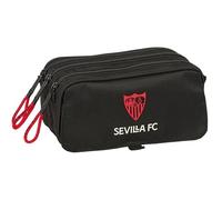 Sevilla FC - Trousse triple grande trousse pour enfant, idéale pour les enfants d'âge scolaire, confortable et polyvalente, qualité et résistance, 21,5 x 8 x 10 cm
