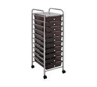 Seville Classics 10-Drawer Organiseur Cart, Argent, 39 x 32.5 x 97 cm