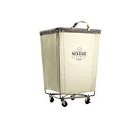 Seville Classics Avec roues pour hôtel, maison, placard, chambre à coucher (breveté), toile en alliage d'acier polyester, crème, 46 cm de profondeur x 46 cm de large