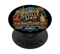 Séville Espagne Voyage Souvenir City Landmark Tourist Gift PopSockets PopGrip Adhésif