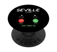 Séville m'appelle et Je Dois partir en Voyage en Espagne PopSockets PopGrip Adhésif