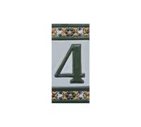 Sevillia Numéro de maison en céramique peint à la main Vert 11 × 5,5 cm