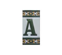 Sevillia Numéro de maison en céramique peint à la main Vert 11 x 5,5 cm (lettre A)