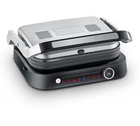 Sevini Pro Multi-Gril Viande 7 Programmes Automatiques,Gril Électrique Multifonction Pour Légumes,Steaks Et Paninis,Gril Viande Avec Plaques Antiadhésives,1 800 W,Inox/Noir,Kg 2395