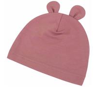 Sevira Kids | Bonnet ourson bébé en bambou Uni - Vieux Rose - 0/3 mois