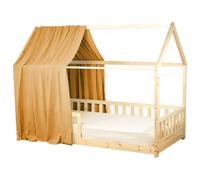 Sevira Kids - Ciel de lit cabane en Gaze de Coton - 130x330 cm Made in France