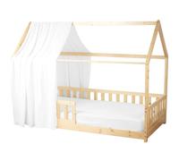 Sevira Kids - Ciel de lit cabane en Gaze de Coton - 130x390 cm Made in France