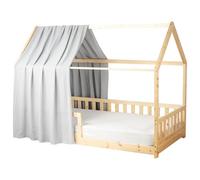 Sevira Kids - Ciel de lit cabane en Gaze de Coton - 130x420 cm Made in France
