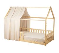 Sevira Kids - Ciel de lit cabane en Gaze de Coton - 130x360 cm Made in France