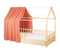 Ciel de lit cabane en gaze de coton solo 330 cm terracotta TU