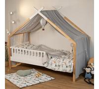 Sevira Kids - Ciel de lit cabane, Toile en Gaze de Coton, Jeanne - 420 x 130 cm Made in France