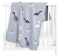 Couverture en coton bio gots gris, dino 75X100