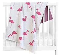 Sevira Kids - Couverture en Coton Bio, Flamant Rose - 80 x 100 cm
