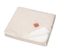 Couverture en gaze de coton et sherpa jeanne beige TU