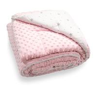 Sevira Kids - Couverture Plaid - Bébé et Enfant - Minky - Ultra Douce - Fabriqué en Europe - Entretien Facile - Cadeau Naissance Naissance - Rose/Imprimé