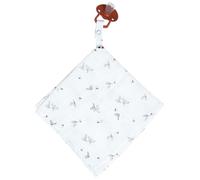 SEVIRA KIDS - Doudou lange attache tétine en gaze de coton, Melody Made in France