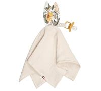 SEVIRA KIDS - Doudou lapin attache tétine en gaze de coton, Néo Vintage Made in France