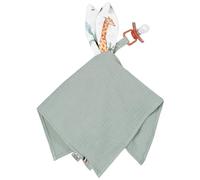 Doudou lapin attache tétine safari vert